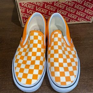 orange checkered vans